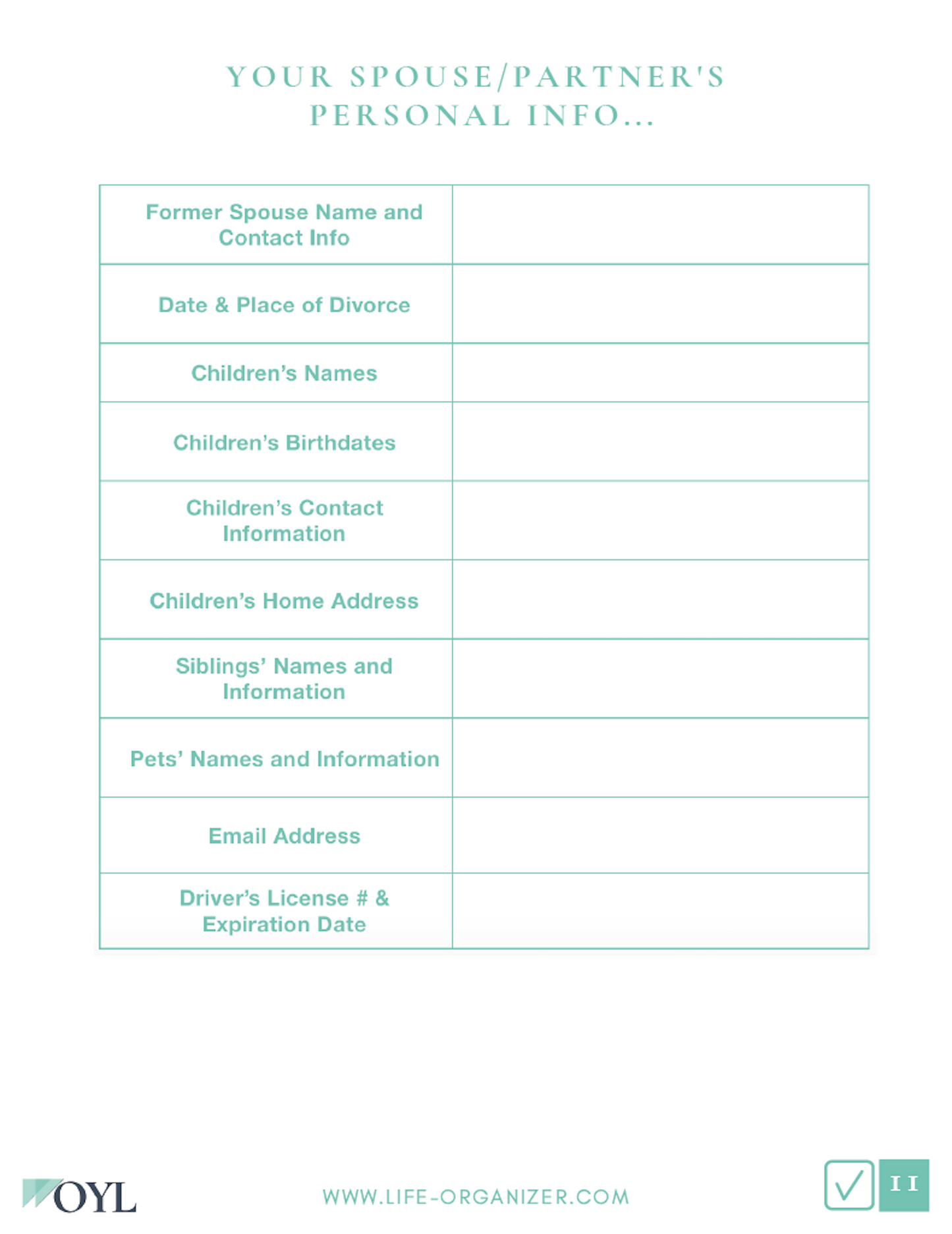 Estate Planning Life-Organizer Guided PDF Interactive Workbook