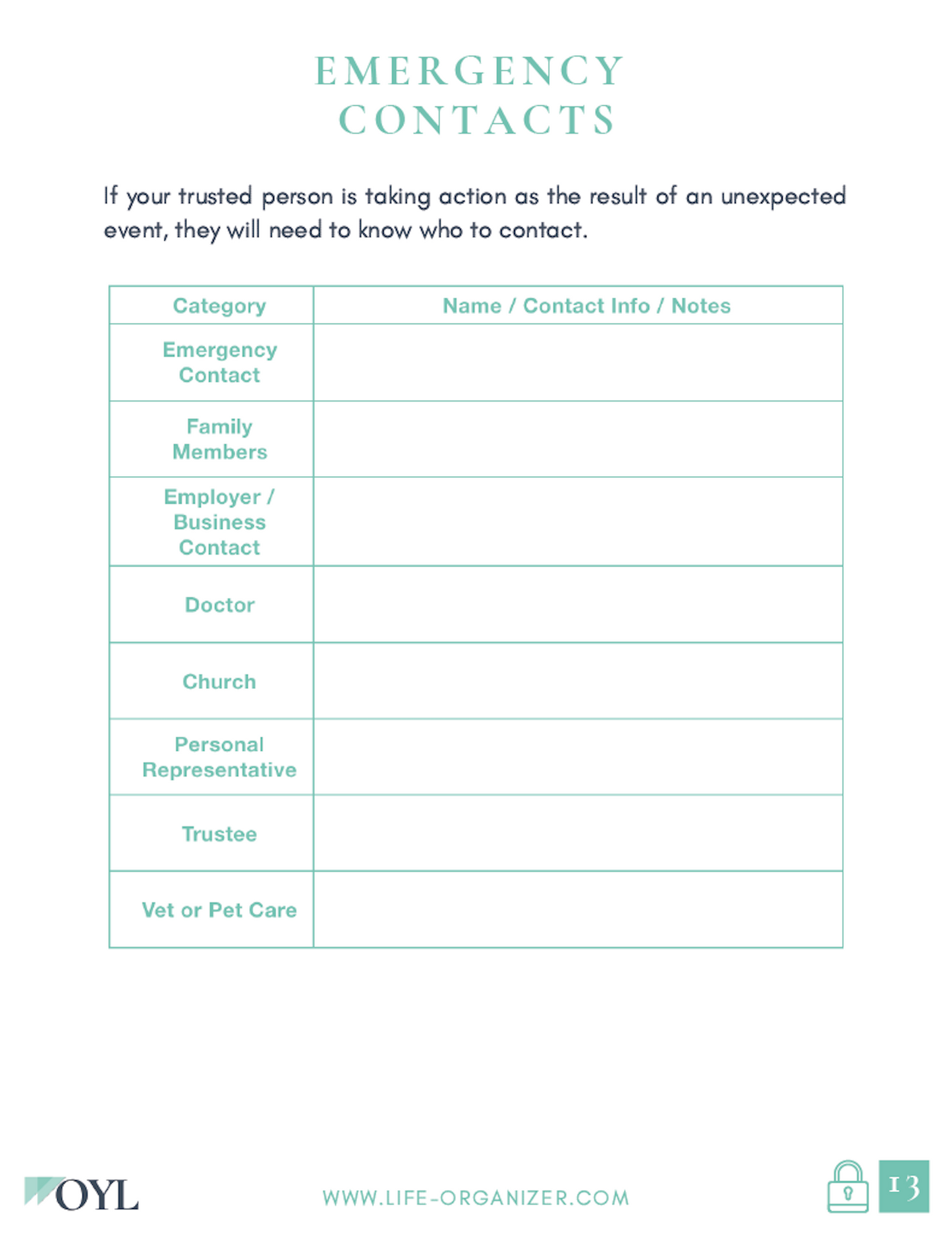 Copy of Interactive Estate Planning Life Organizer Guided Workbook