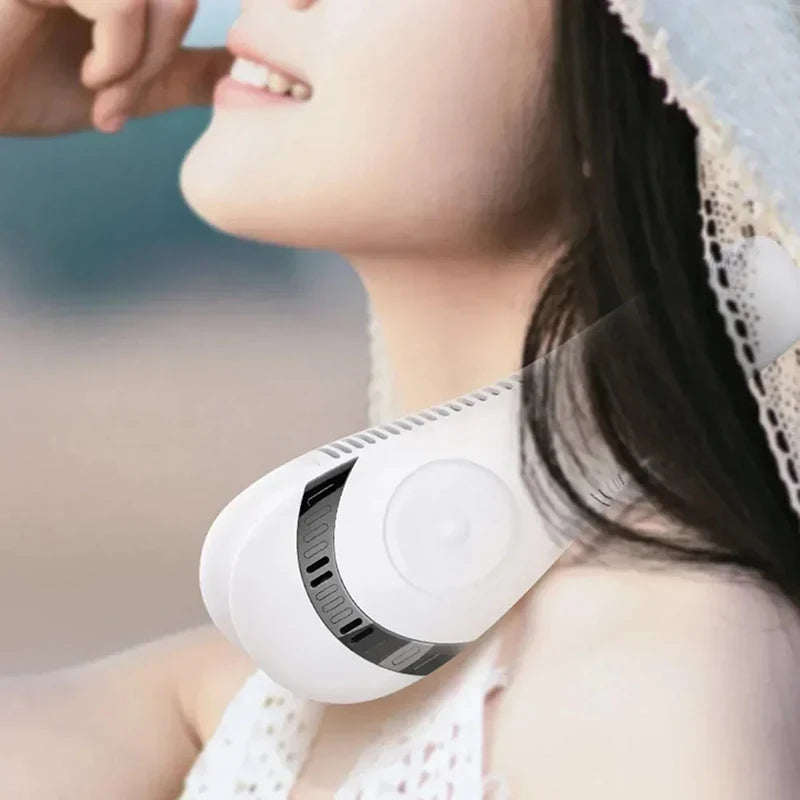 Xiaomi New Portable Hanging Neck Fan Foldable Summer Air Cooling 5000mAh USB Rechargeable Bladeless Mute Neckband Fan for Sport