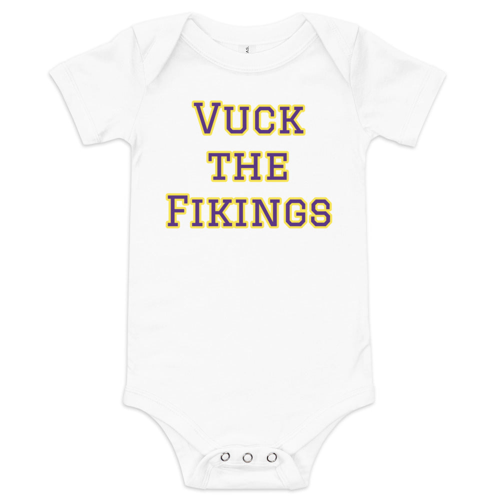 Baby short sleeve one piece Vuck the Fikings