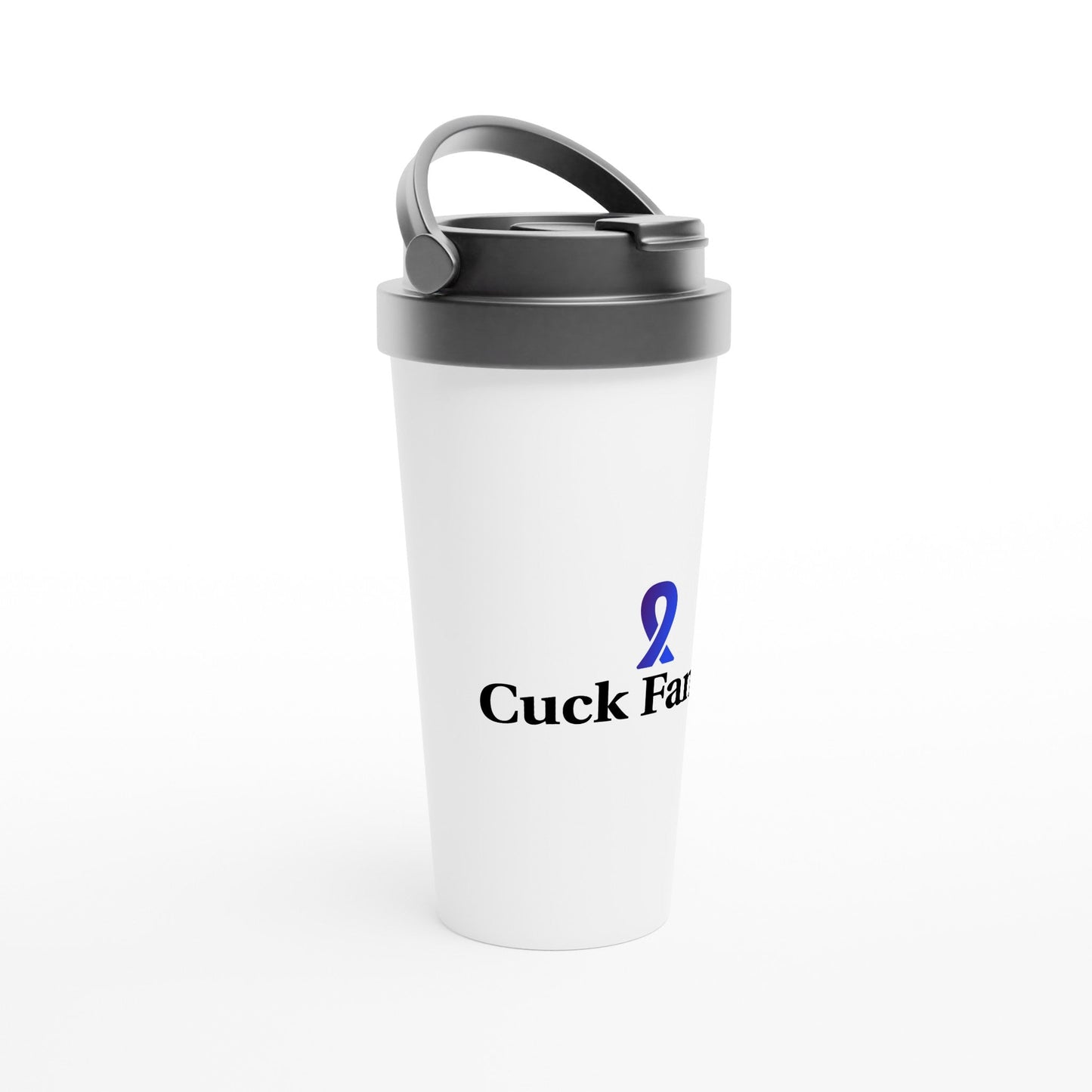 Cuck Fancer White 15oz Stainless Steel Travel Mug