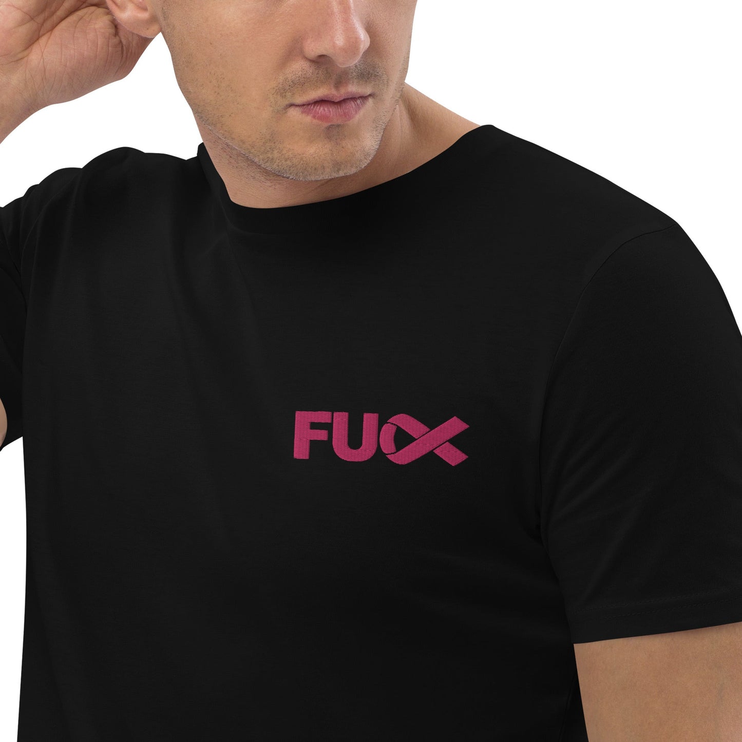 FU Cancer Unisex organic cotton t-shirt Emroidered (Fuck Cancer)