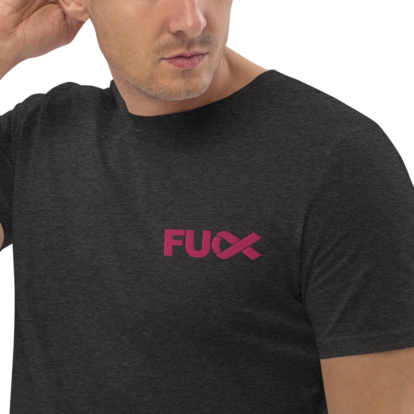 FU Cancer Unisex organic cotton t-shirt Emroidered (Fuck Cancer)