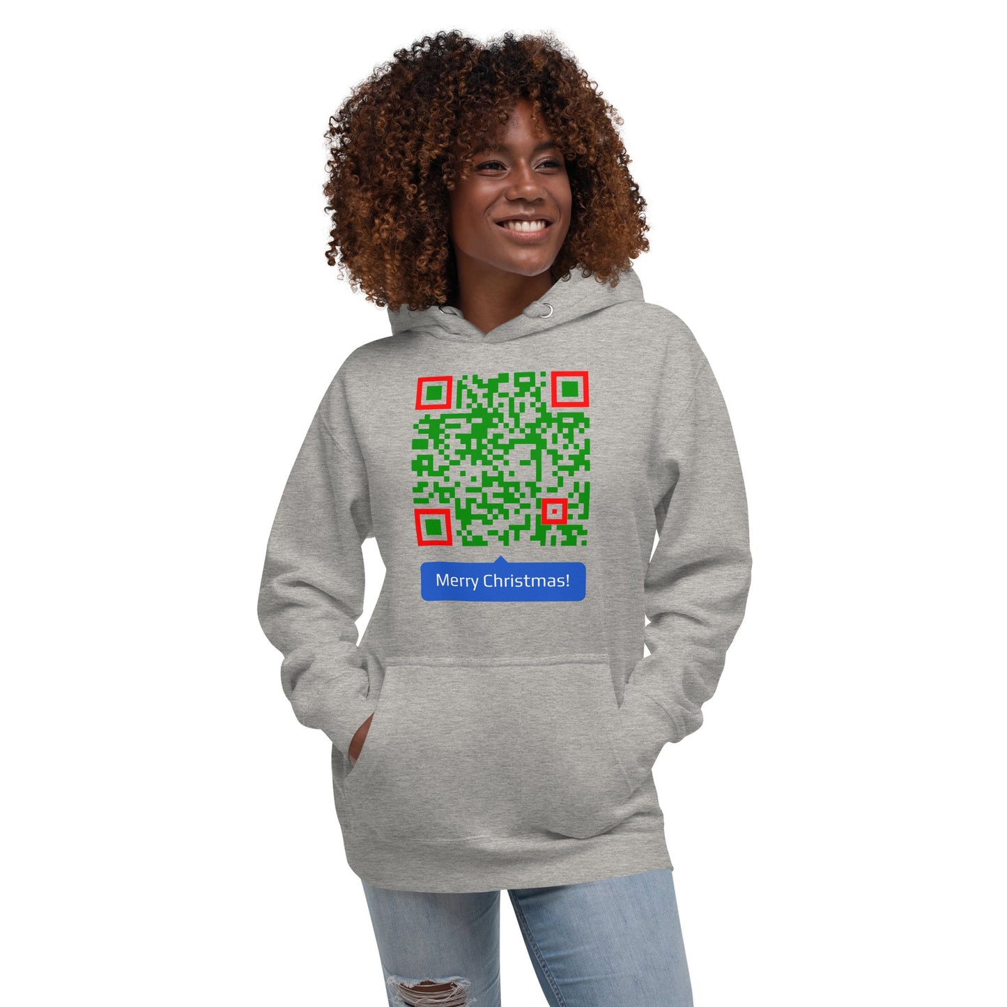 Merry Christmas Message QR Code Unisex Hoodie