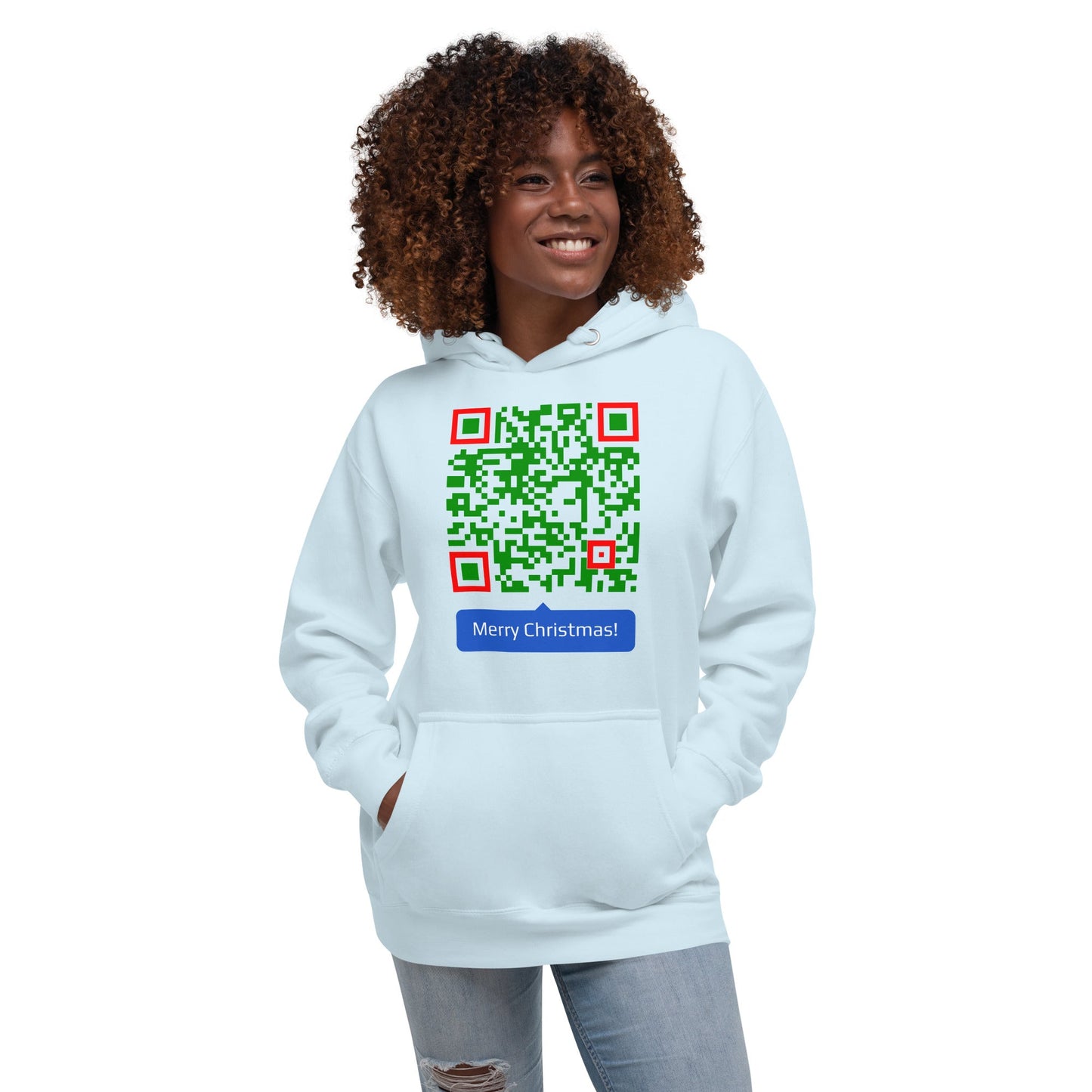 Merry Christmas Message QR Code Unisex Hoodie