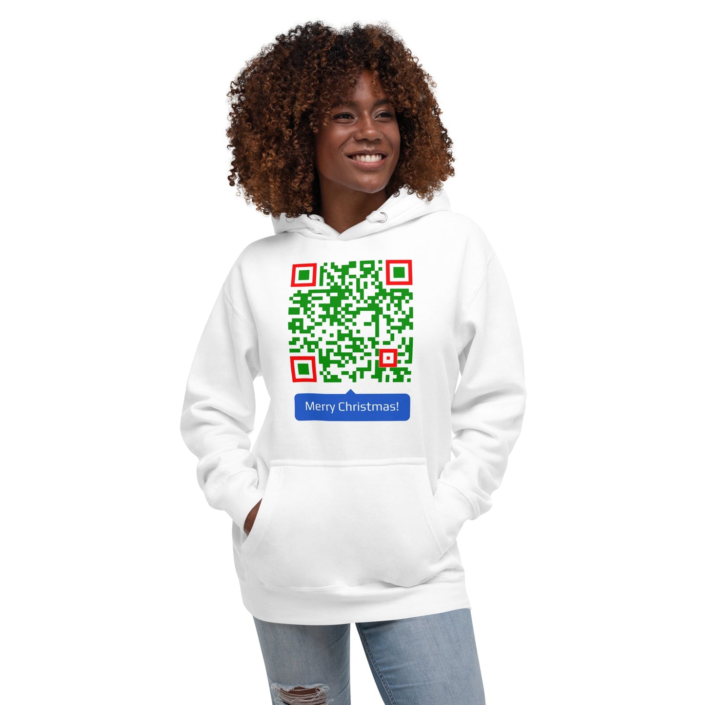 Merry Christmas Message QR Code Unisex Hoodie