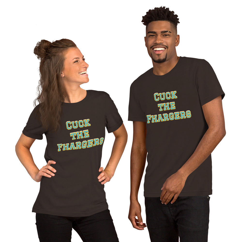 Cuck the Fargers NFL Meme Shirt (Los Angeles Chargers Mock Rivalry) Unisex t-shirt