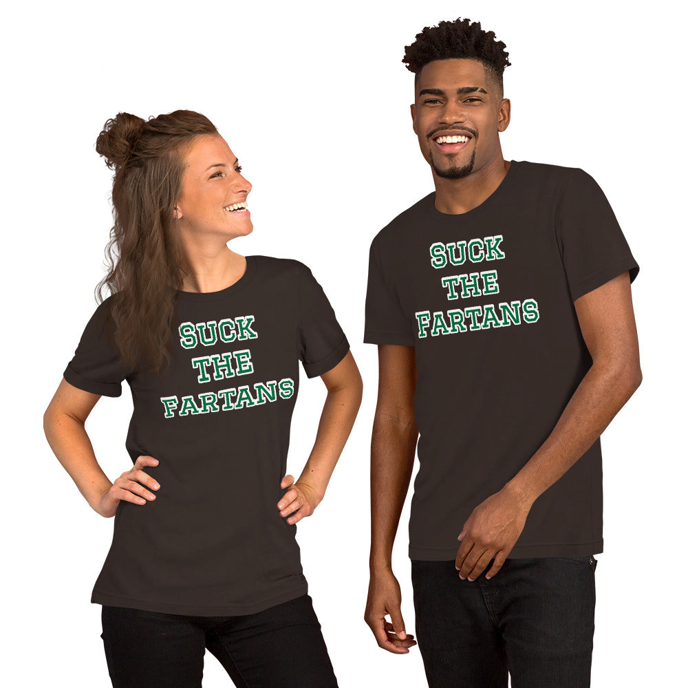 Suck the Fartans College Football Meme Shirt (Michigan State Spartans Mock Rivalry) Unisex tee