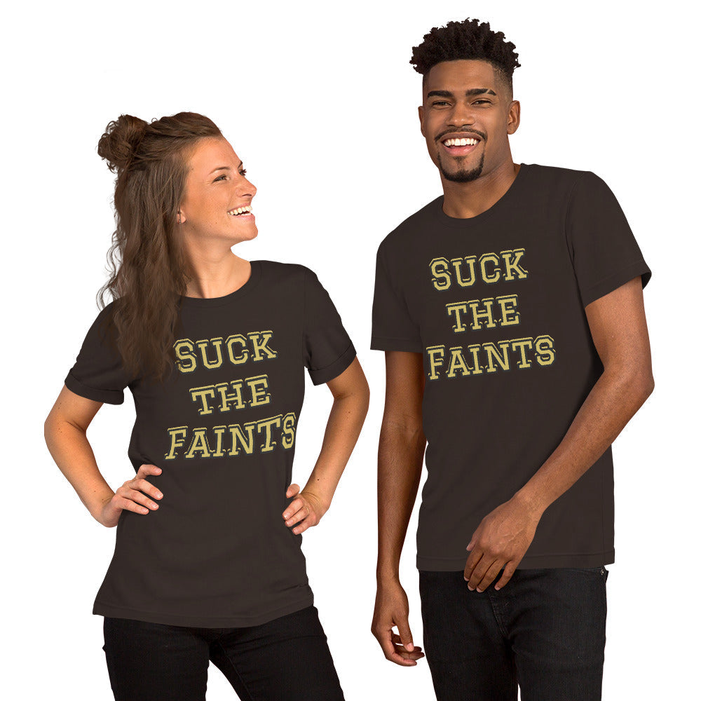 Suck the Faints NFL Meme Shirt (New Orleans Saints Mock Rivalry) Unisex t-shirt