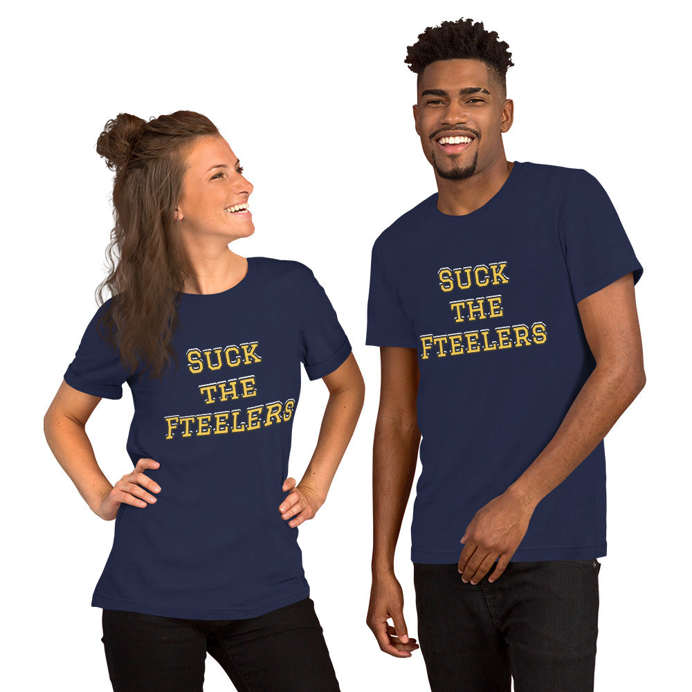 Suck the Fteelers NFL Meme Shirt (Pittsburgh Steelers Mock Rivalry) Unisex t-shirt