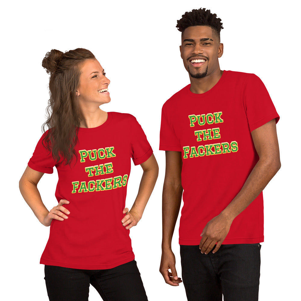 Puck the Fackers Unisex t-shirt (Green Bay Packers Mock NFL Meme Shirt)