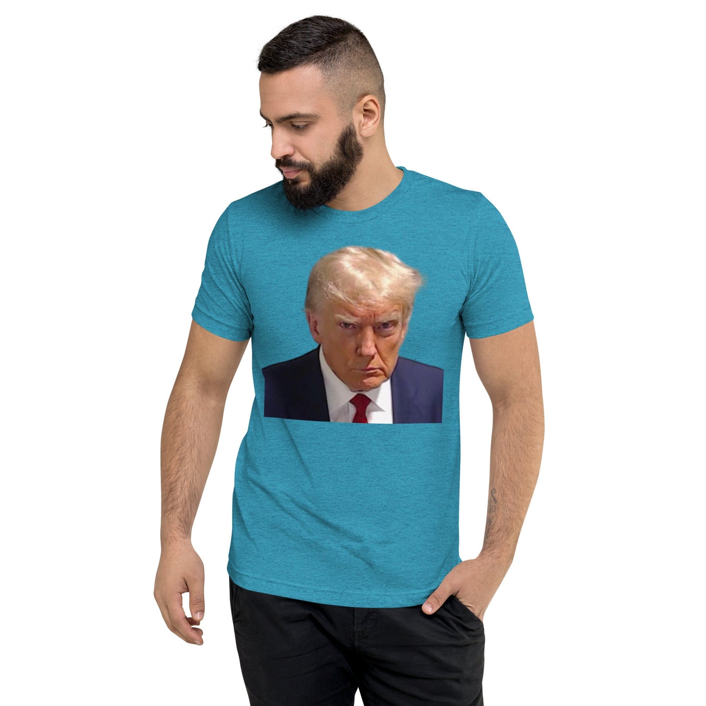 High Quality Donald Trump Mugshot Meme Short sleeve t-shirt