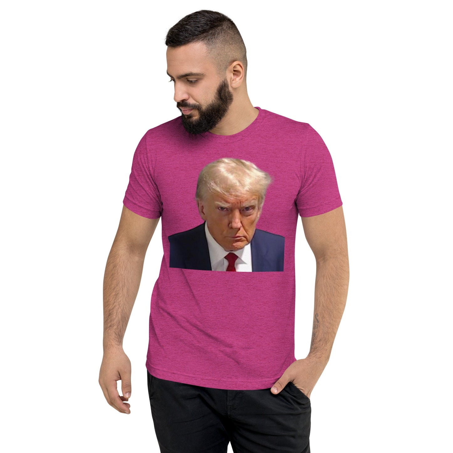 High Quality Donald Trump Mugshot Meme Short sleeve t-shirt