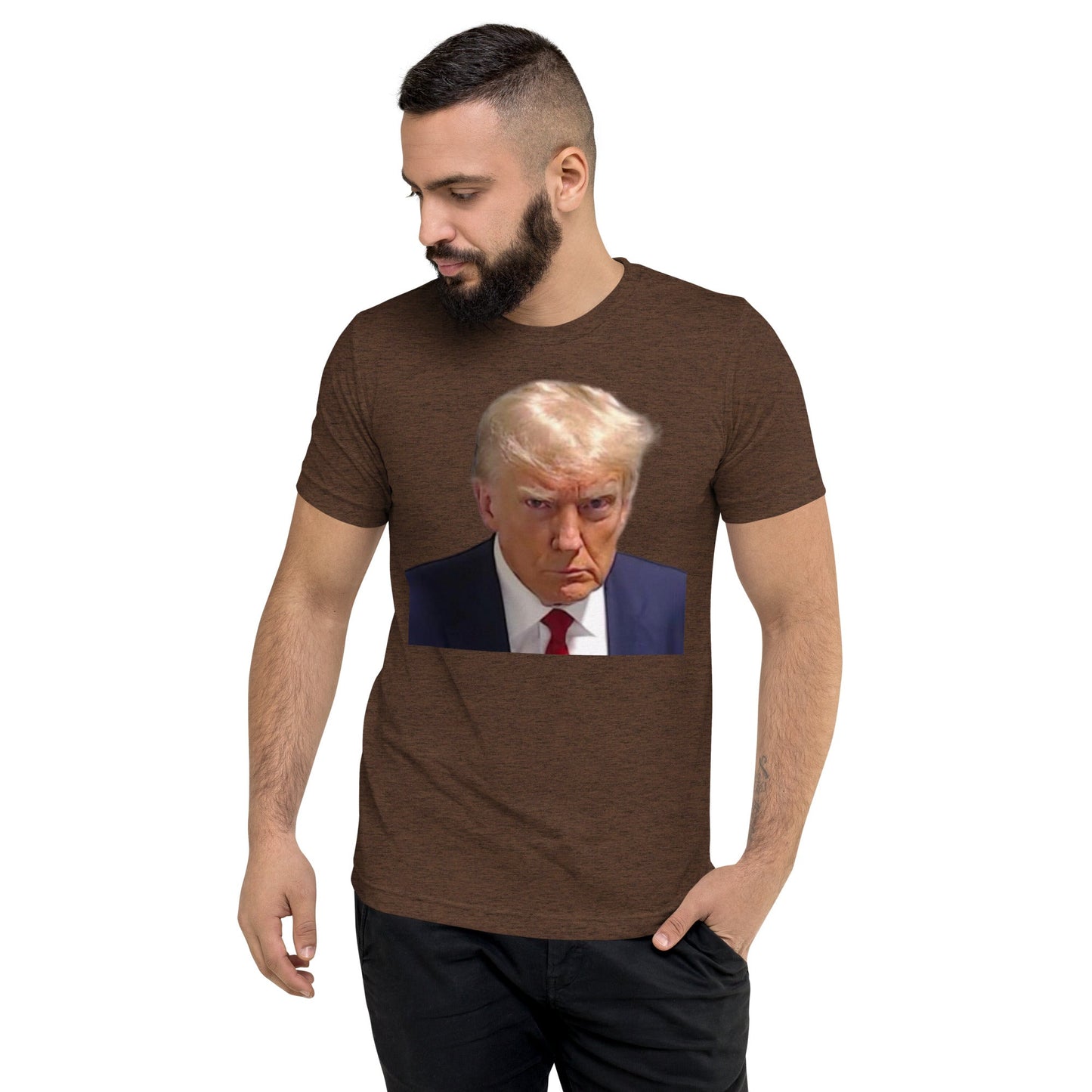 High Quality Donald Trump Mugshot Meme Short sleeve t-shirt