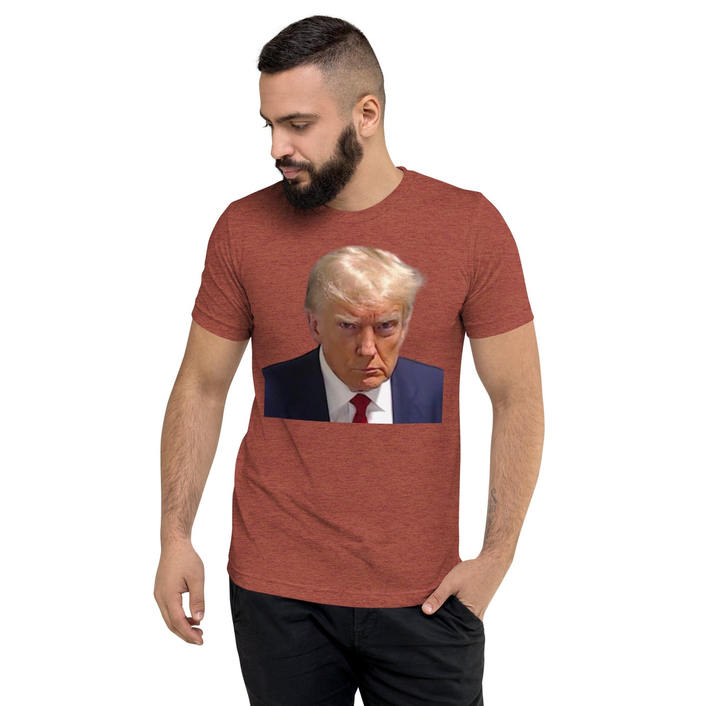 High Quality Donald Trump Mugshot Meme Short sleeve t-shirt