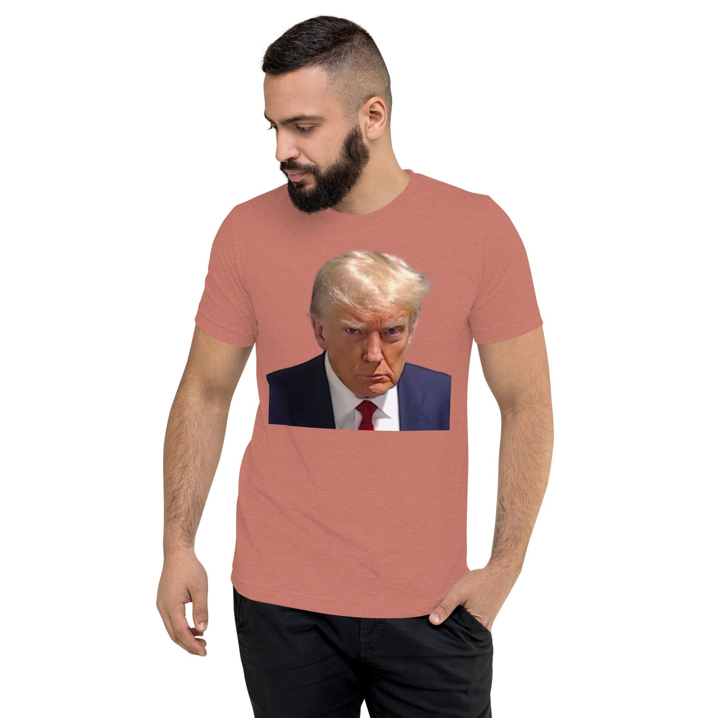 High Quality Donald Trump Mugshot Meme Short sleeve t-shirt