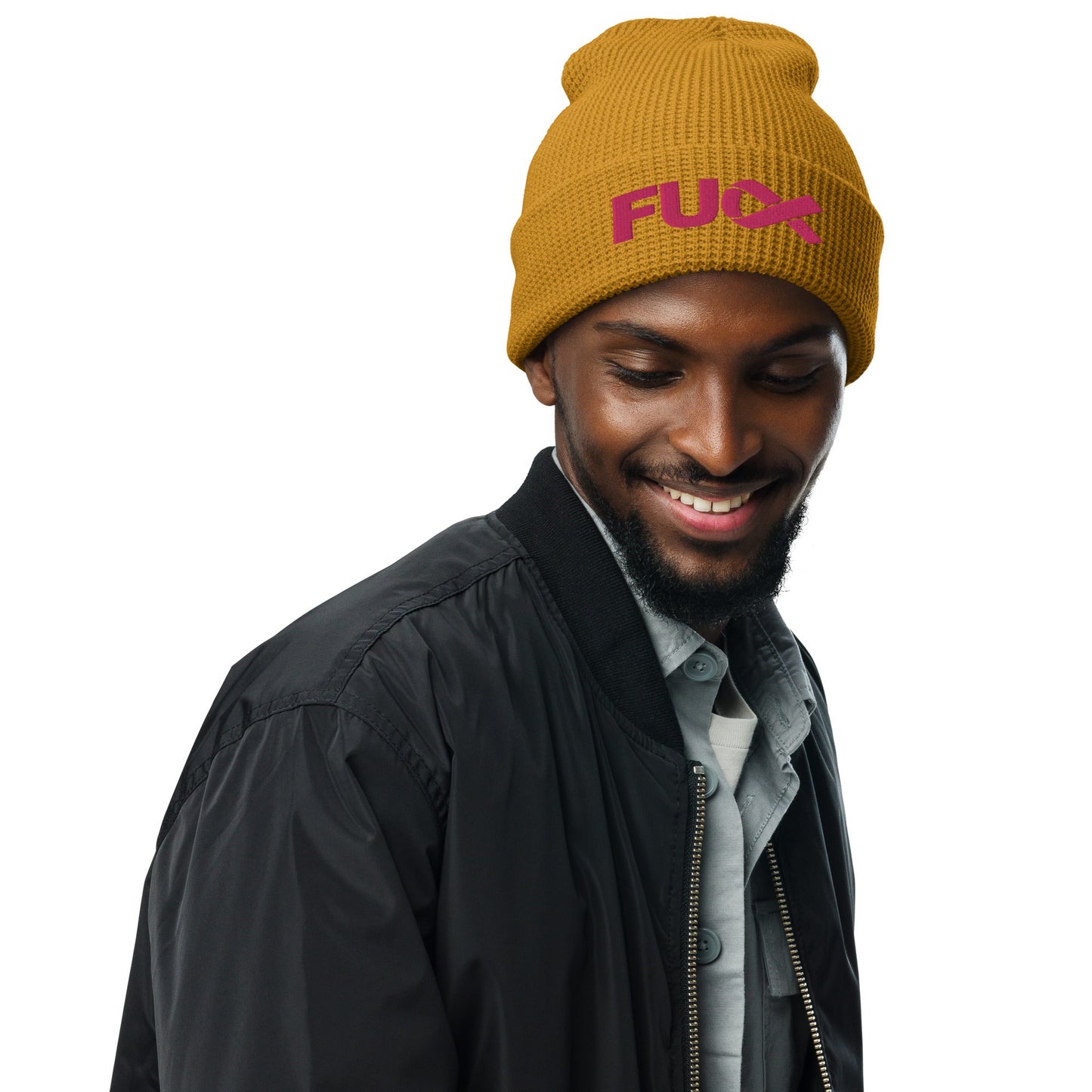 FU Cancer Waffle beanie (Fuck Cancer Winter Hat)